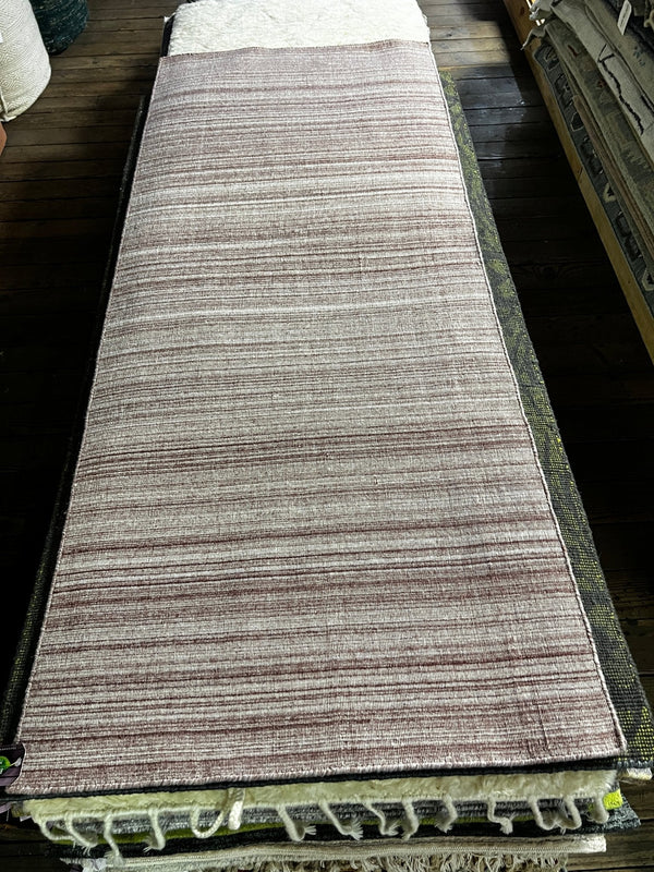 Gus Yale 2.9x6.6 Handwoven Light Pink Striped Runner | Banana Manor Rug Factory Outlet