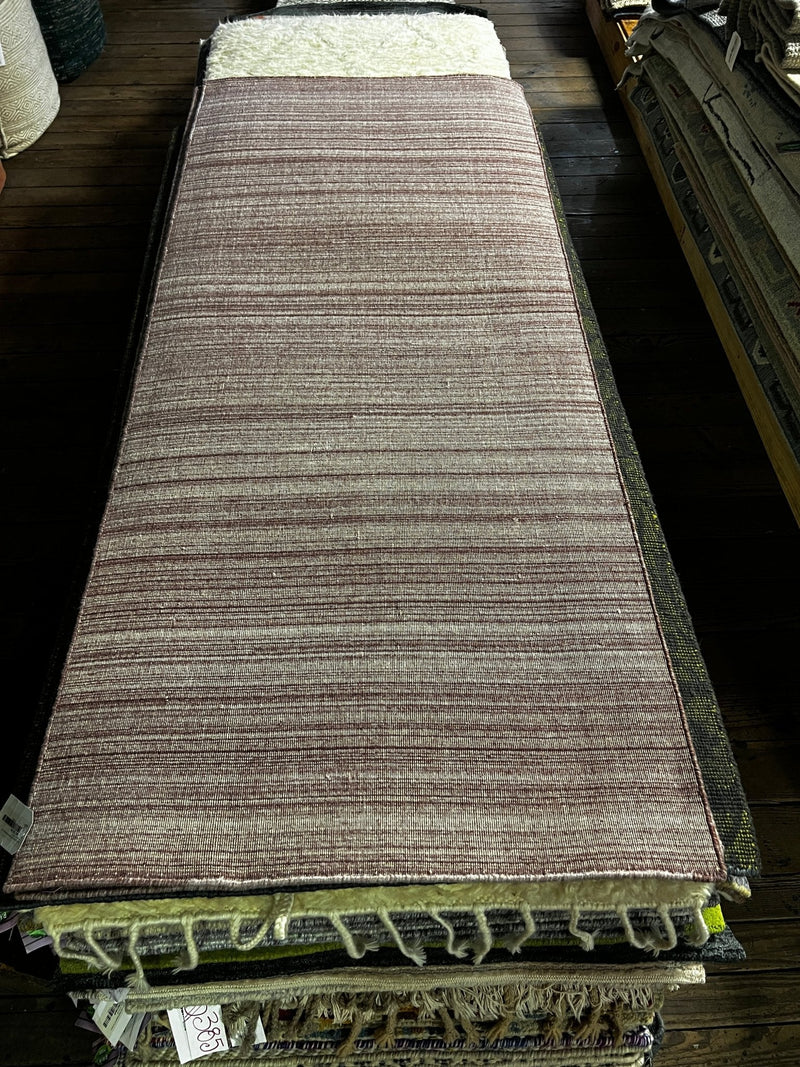 Gus Yale 2.9x6.6 Handwoven Light Pink Striped Runner | Banana Manor Rug Factory Outlet