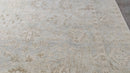 Gwen Stacy 9x12 Aqua and Grey Hand-Knotted Oushak Rug | Banana Manor Rug Company