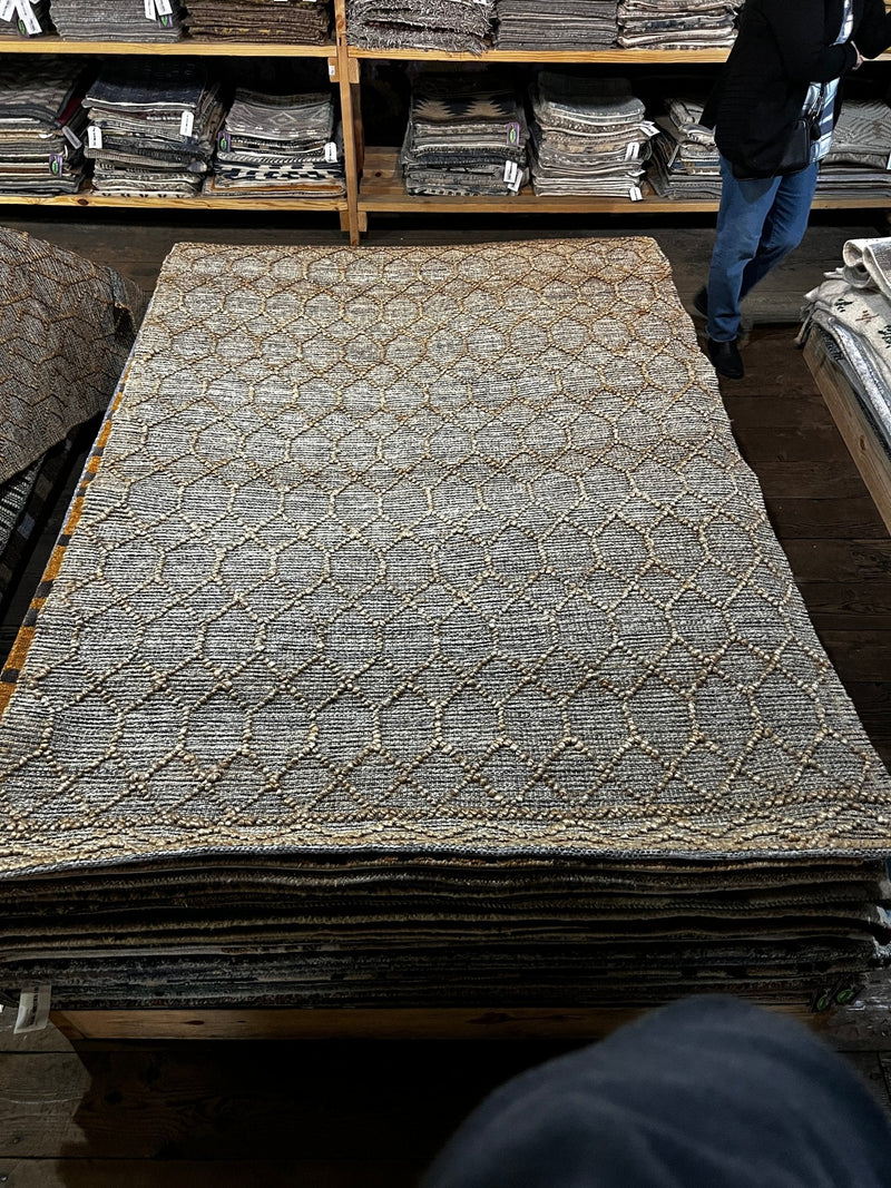 Hank Schrader 5x8 Handwoven Natural and Gray Modern Jute Rug | Banana Manor Rug Factory Outlet