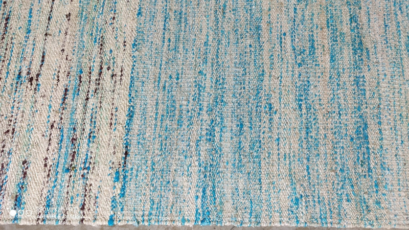 Happy Sky 6x9 Handwoven Light Blue and Cream Sari Silk Rug | Banana Manor Rug Company