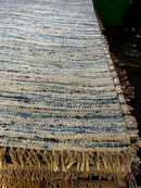 Happy Sky 6x9 Handwoven Light Blue and Cream Sari Silk Rug | Banana Manor Rug Factory Outlet