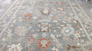 Harlow 9x12 Light Green, Grey, and Rust Hand-Knotted Oushak Rug | Banana Manor Rug Company
