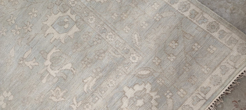 Harlow O'Hara Aqua Hand-Knotted Oushak Rug 8x10 | Banana Manor Rug Company