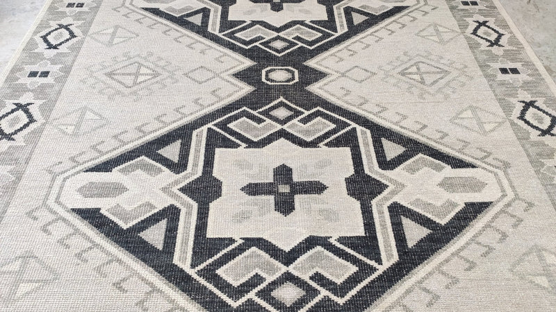 Harper 8x9.9 Hand-Knotted Off White Oushak Rug | Banana Manor Rug Company