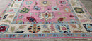 Harriet Bosse 9x12 Pink and Ivory Hand-Knotted Oushak Rug | Banana Manor Rug Company