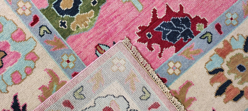 Harriet Bosse 9x12 Pink and Ivory Hand-Knotted Oushak Rug | Banana Manor Rug Company