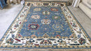 Harrison 8x10 Blue and Ivory Hand-Knotted Oushak Rug | Banana Manor Rug Company