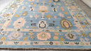 Hastings 10x14 Blue Hand-Knotted Oushak Rug | Banana Manor Rug Company