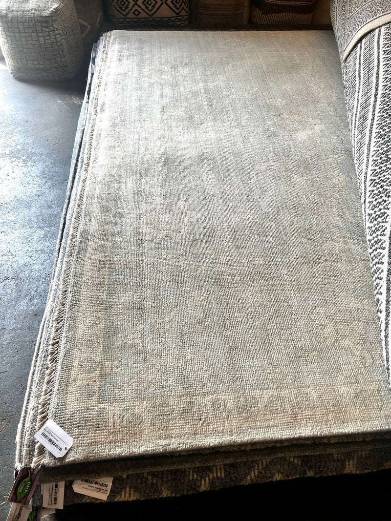 Haven O'Hara 10.3x14 Aqua Hand-Knotted Oushak Rug | Banana Manor Rug Factory Outlet