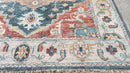 Haydel 8x10 Rust and Blue Hand-Knotted Rug | Banana Manor Rug Company