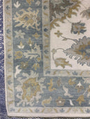 Helen Ivory & Lt. Blue 9.3x12 Oushak | Banana Manor Rug Company