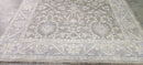 Helen O'Hara Silver and Grey Hand-Knotted Oushak Rug 8x8 | Banana Manor Rug Company