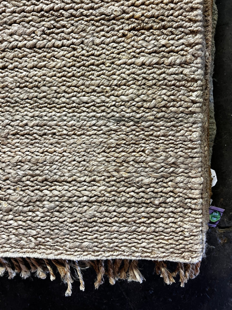 Henry Carey 11x14 Handwoven Jute Durrie Natural Grey Soumak | Banana Manor Rug Factory Outlet