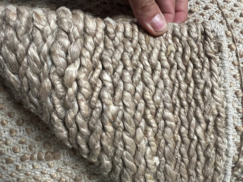 Henry Carey 11x14 Handwoven Jute Durrie Natural Grey Soumak | Banana Manor Rug Factory Outlet