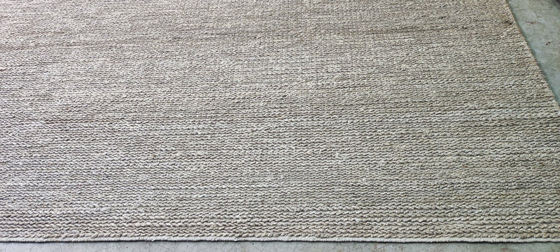 Henry Carey Handwoven Jute Durrie Natural Grey Soumak 11x14 | Banana Manor Rug Company