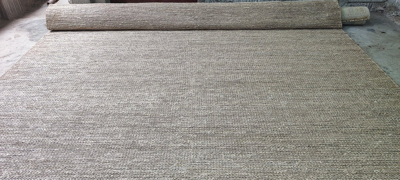 Henry Carey Handwoven Jute Durrie Natural Grey Soumak 11x14 | Banana Manor Rug Company