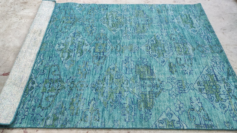 Hilde Van Mieghem 5x7 Green Hand-Knotted Oushak Rug | Banana Manor Rug Company