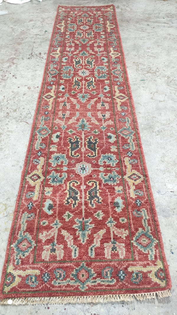 Holly 2.6x10.3 Hand-Knotted Rust Oushak Runner | Banana Manor Rug Company