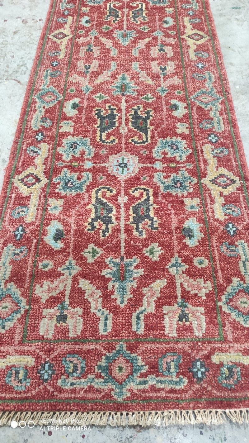 Holly 2.6x10.3 Hand-Knotted Rust Oushak Runner | Banana Manor Rug Company