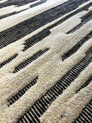 Holly 9x12 Ivory and Black Hand-Knotted Modern Rug | Banana Manor Rug Company