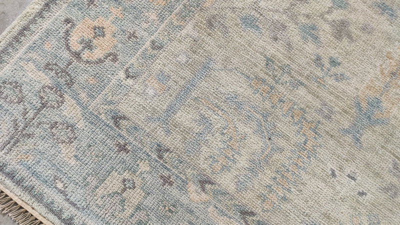 Holly Golightly 8x9.9 Beige and Tan Hand-Knotted Oushak Rug | Banana Manor Rug Company