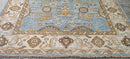 Holly Hickey Moore Light Blue and Beige Hand-Knotted Oushak Rug 8.3x10 | Banana Manor Rug Company