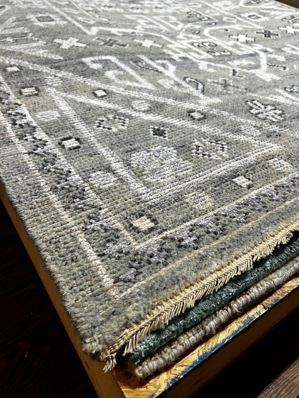 Holly Madison 5.3x8.3 Light Grey Hand-Knotted Oushak Rug | Banana Manor Rug Factory Outlet