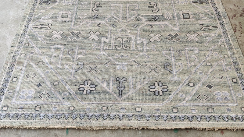 Holly Madison 5.3x8.3 Light Grey Hand-Knotted Oushak Rug | Banana Manor Rug Company