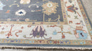 Honeysuckle 8x9.9 Grey and Ivory Hand-Knotted Oushak Rug | Banana Manor Rug Company