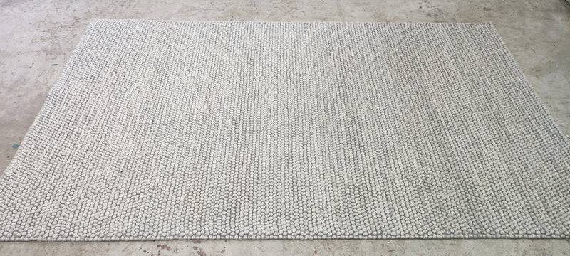 Hugh Kelly Handwoven Wool Durrie Natural Grey Loop (various sizes) | Banana Manor Rug Company