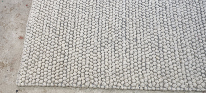 Hugh Kelly Handwoven Wool Durrie Natural Grey Loop (various sizes) | Banana Manor Rug Company