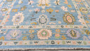 Huntington 9x11.9 Blue Hand-Knotted Oushak Rug | Banana Manor Rug Company