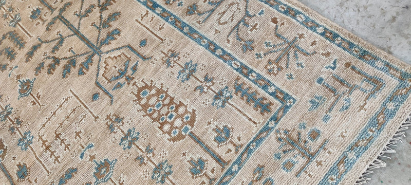 Ian Schrager 9.3x11.9 Tan Hand-Knotted Oushak Rug | Banana Manor Rug Company