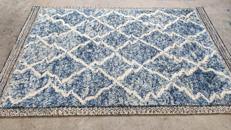 Iben Hjejle 5x7.6 Blue Hand-Tufted Rug | Banana Manor Rug Company