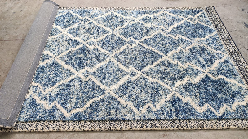 Iben Hjejle 5x7.6 Blue Hand-Tufted Rug | Banana Manor Rug Company