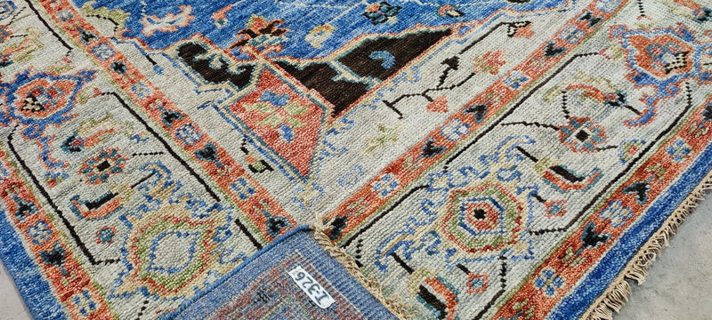 Ilse Crawford Blue and Tan Hand-Knotted Oriental Rug 8x10 | Banana Manor Rug Company