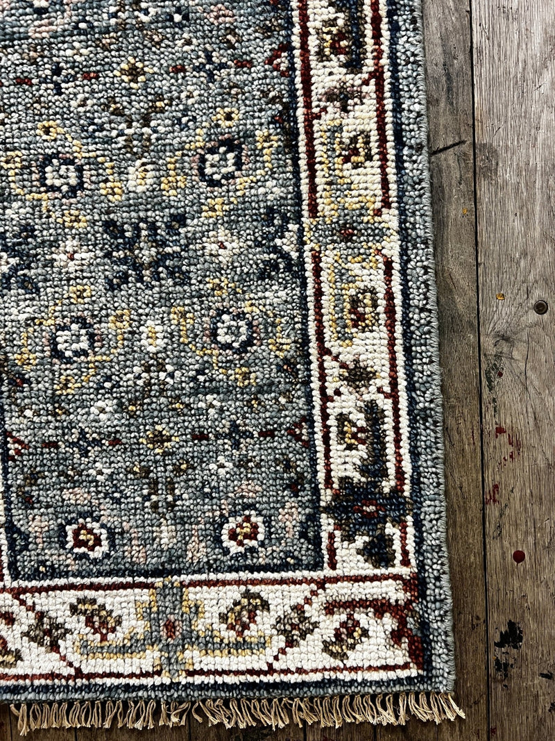 "Ilse" Light Blue Hand-Knotted Oushak Sample 8x10 | Banana Manor Rug Company