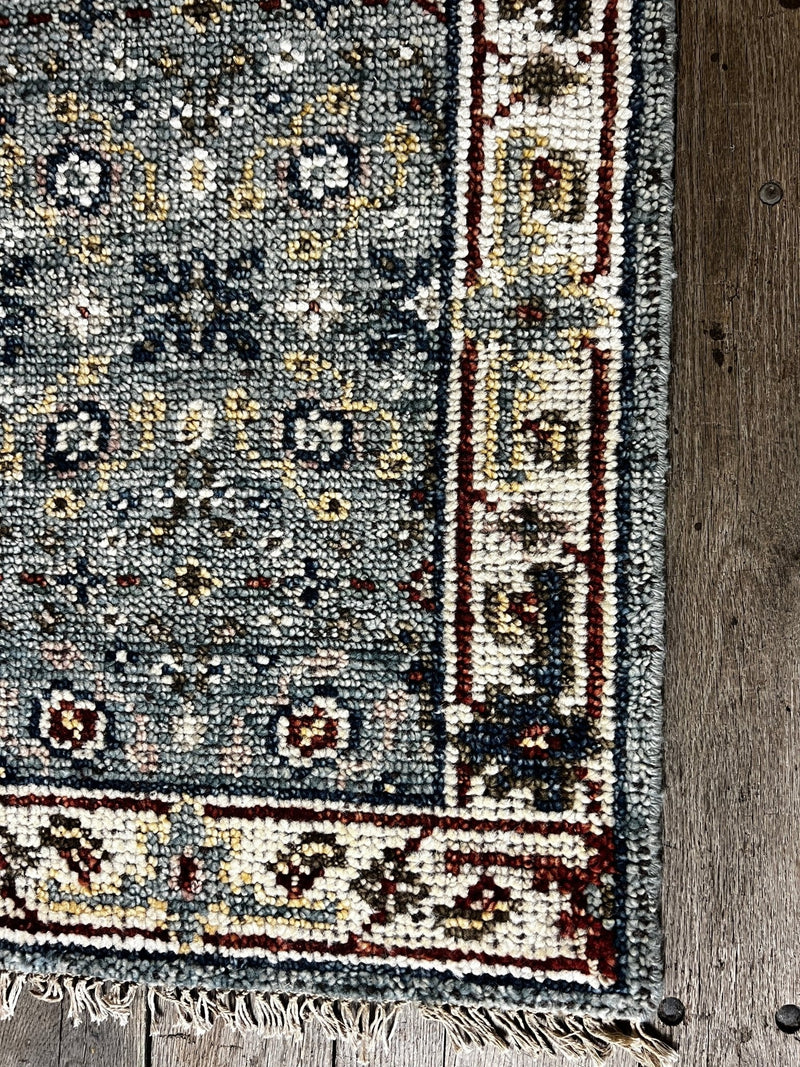 "Ilse" Light Blue Hand-Knotted Oushak Sample 8x10 | Banana Manor Rug Company