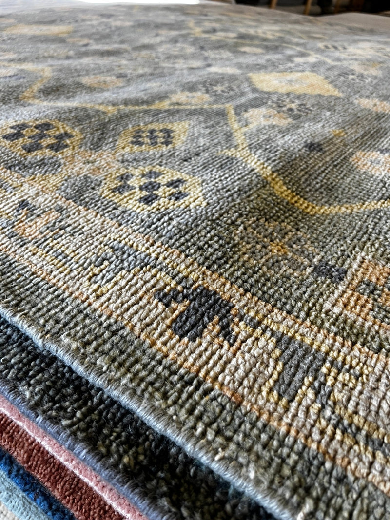 Iman 9x12 Grey Hand-Knotted Oushak Rug | Banana Manor Rug Factory Outlet