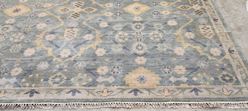 Iman 9x12 Grey Hand-Knotted Oushak Rug | Banana Manor Rug Company