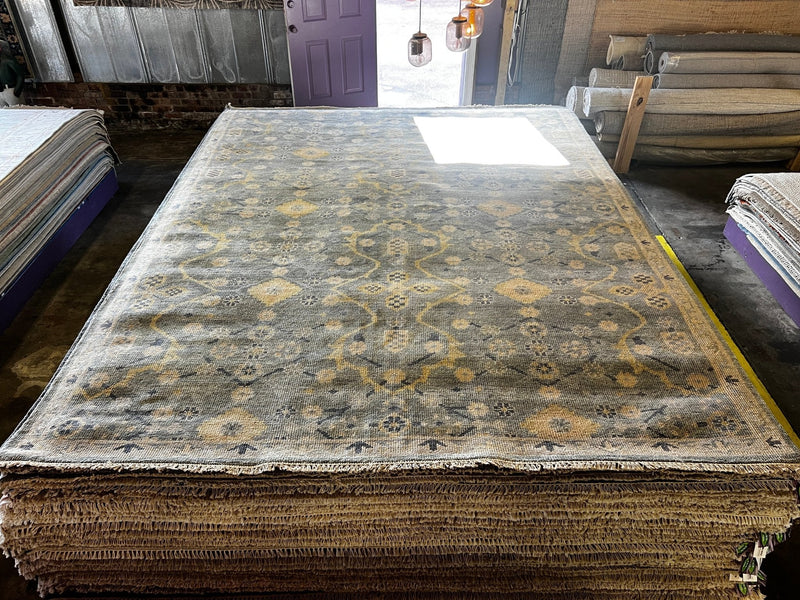 Iman 9x12 Grey Hand-Knotted Oushak Rug | Banana Manor Rug Factory Outlet