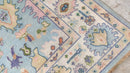 Imogen 8x10 Light Blue and Beige Hand-Knotted Oushak Rug | Banana Manor Rug Company