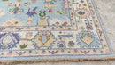Imogen 8x10 Light Blue and Beige Hand-Knotted Oushak Rug | Banana Manor Rug Company