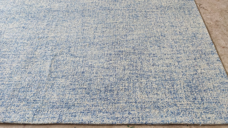 Income Tax 8x10 Aqua Blue Hand-Tufted Rug | Banana Manor Rug Company