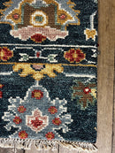 "Indy" Dark Blue and Gold Hand-Knotted Oushak Rug 8x10 | Banana Manor Rug Company
