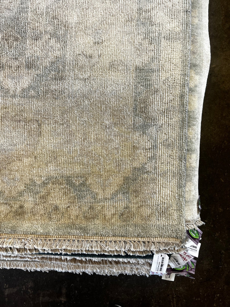 Irina Apeksimova 10x14 Hand-Knotted Oushak Rug Ivory and Tan | Banana Manor Rug Factory Outlet