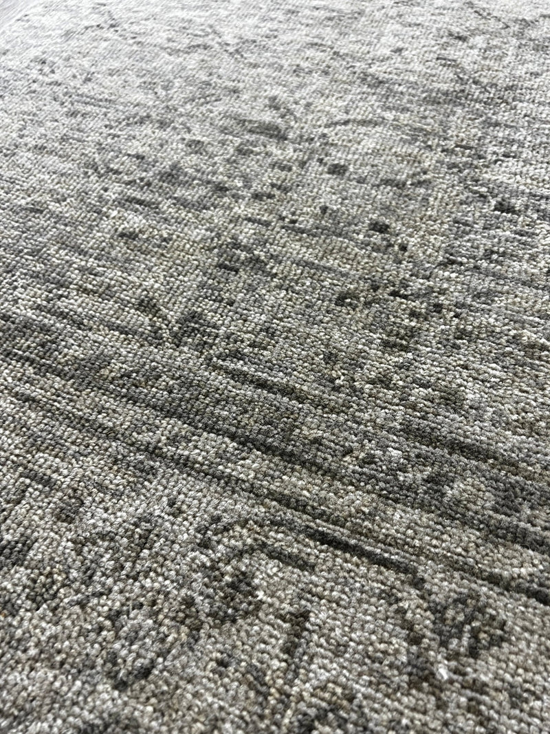 "Isa" Grey Hand-Knotted Oushak Sample 8x10 | Banana Manor Rug Company