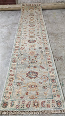 Ivy 2.6x12 Blue Hand-Knotted Oushak Runner | Banana Manor Rug Company