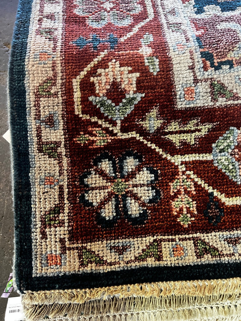 Ivy Sherman 8x10 Dark Grey and Red Hand-Knotted Oriental Rug | Banana Manor Rug Factory Outlet